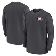 Georgia Nike Sideline Coach Long Sleeve Crew Top